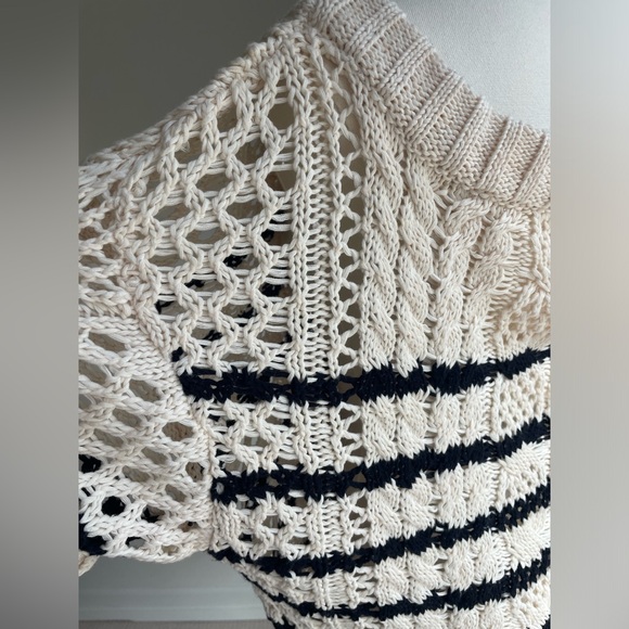 Line Crocheted Striped Sweater - Small - Picture 5 of 7